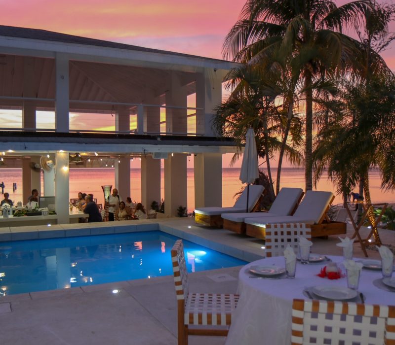 Sunset view on the pool